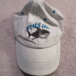 Margaritaville Fins Up Shark Cap - White and Blue